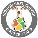 カーサイン 高齢者マーク SENIOR SAFE DRIVER イタリアングレーハウンド マグネット 強力 直径13cm 肉球 日本製 車 ステッカー