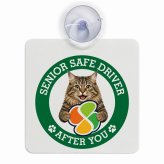 カーサイン 高齢者マーク SENIOR SAFE DRIVER クリリアンボブテイル 車内用 吸盤タイプ 収れん火災防止タイプ 肉球 日本製 車 ステッカー