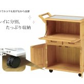 収納家具 ラック おしゃれな カントリーキッチンワゴン 扉付き キャスター付き キッチンワゴン キッチン作業台 キッチン用ワゴン天然木キッチンワゴン 天板タイル キッチンキャビネット 収納力 可愛い キッチン収納ワゴン フラップ扉