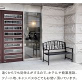 アイアンベンチ「レヴェリ」 IB-120 かわいい ベンチ ガーデンベンチ 椅子 チェア 家具 屋外 庭 防水 背もたれ カフェ 長椅子 2人掛け 幅120 高級感 ブ ホワイト スチール エクステリア 新生活