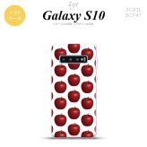 SC-03L SCV41 Galaxy S10 スマホケース ソフトケース りんご 林檎 白 赤 メンズ レディース nk-s10-tp046