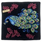 フェイラー FEILER ハンカチ ハンカチタオル ハンドタオル ハンカチーフ ピーコック PEACOCK クジャク 孔雀 30×30 タオルハンカチ ブラック