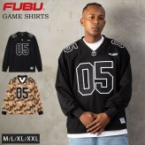 FUBU フブ ゲームシャツ メンズ レディース fam-62713 フットボールシャツ 長袖 Vネック ナンバリング 迷彩 チョコチップ カモフラ ロンT オーバーサイズ ストリート ヒップホップ ダンス カジュアル M L XL XXL 2026FW Karlas