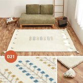 ラグ カーペット マット センター おしゃれ 新築 リフォーム 室内 ギャッベ 厚手 ウール かわいい 羊毛 オールシーズン対応 エスニック エントランスマット 海外 インテリア インド製 約140×200cm 新生活