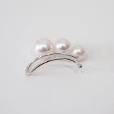 ［pearl625］片耳用 あこや真珠 5.5mm - 7.5mm 3連 ホワイトピンク イヤーカフ SV925