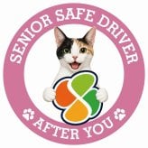 カーサイン 高齢者マーク SENIOR SAFE DRIVER ジャパニーズボブテイル ステッカー シール 直径13cm 肉球 日本製 車