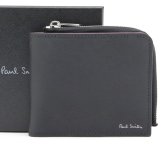 ポールスミス 財布 Paul Smith 二つ折り財布 L字ファスナー二つ折り財布 小銭入れあり メンズ ブラック ボルドー スカイブルー マルチストライプ M1A-7970-WSTRGS 79 【ラッピング無料 誕生日 お祝い プレゼント ギフト 贈り物】 送料無料
