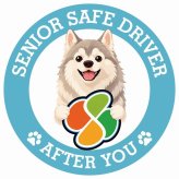 カーサイン 高齢者マーク SENIOR SAFE DRIVER ウルフドッグ ステッカー シール 直径13cm 肉球 日本製 車