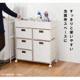 ラック ランドリー 4段 幅70.5cm カゴ 洗濯かご 4個つき 洗濯機 収納 おしゃれ スリム 縦型 洗濯機収納 ランドリー収納 ホワイト グレー 収納棚 洗濯物 洗面所 脱衣所 新生活