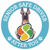 カーサイン 高齢者マーク SENIOR SAFE DRIVER グレートデン ステッカー シール 直径13cm 肉球 日本製 車