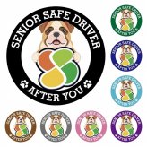 カーサイン 高齢者マーク SENIOR SAFE DRIVER ブルドッグ ステッカー シール 直径13cm 肉球 日本製 車