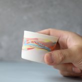【手に馴染むおちょこ　セット　marble　300ml　北川和喜】日本酒グラスセット　ペア　おしゃれ　かわいい　誕生日酒器 和食器 薄い お猪口 家飲み グッズ  おしゃれ  ギフト プレゼント 結婚祝い 引き出物 お祝い 内祝い 日本製 定番 人気