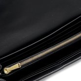 ボッテガヴェネタ BOTTEGA VENETA 長財布 レディース メンズ マキシイントレチャート 本革 ブラック 黒 かぶせ フラップ マグネット開閉 小銭入れ付き カード12枚 742694 V3UO3 8425
