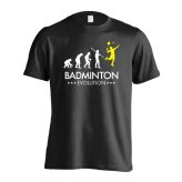 バドミントン Tシャツ 半袖 メンズ ウェア レディース 練習着 ジュニア ドライ おもしろ tシャツ 速乾 名入れ スポーツ 女子 男子 チーム おしゃれ 文字入れ 「バドミントンエボリューション」 アートワークスコウベ 【送料無料】