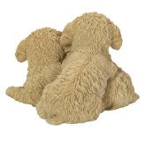 置物 犬 二匹プードル 幅20.8cm woobia ウービア いぬ リアル かわいい おしゃれ 玄関 インテリア オブジェ ガーデン トイプードル 子犬 動物 アニマル 癒し 棚 北欧 プレゼント ギフト 新築祝い 犬好き