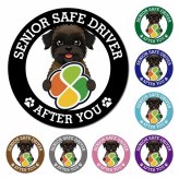 カーサイン 高齢者マーク SENIOR SAFE DRIVER ベルジアングリフォン マグネット 強力 直径13cm 肉球 日本製 車 ステッカー