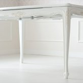 アンティーク家具調 ダイニングテーブル 伸長式 リプロダクション オーク ドローリーフテーブル アンティーク家具 折りたたみ 英国スタイル 食卓テーブル ホワイト 新生活