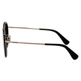 マックスマーラ Max Mara サングラス ノーズパッド UVカット アイウェア ラウンド ボストン MM0148-K/S 01A 57 メンズ レディース ユニセックス ブラック+グレー 海外正規品