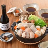 下関 関とら本店 ふくちり 日本酒 焼きヒレ セット ポン酢 薬味付き ふぐ鍋 ちり鍋 鍋セット ふぐちり トラフグ 吟醸酒