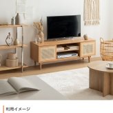 テレビ台 テレビボード テレビラック ローボード TVボード TV台 収納棚 リビング 収納 ラタン調 ラタン風 ナチュラル コード穴 脚付き スチール脚 木目調 おしゃれ 一人暮らし 韓国インテリア