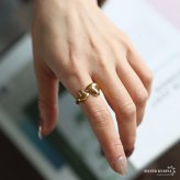 ステンレス ハグハートリング 18KGP 指輪 レディース ハートリング ハグリング オープンリング ゴールド デザインリング ボリュームリング ニュアンスリング 大人可愛い シンプル おしゃれ 韓国アクセサリー