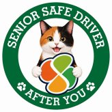 カーサイン 高齢者マーク SENIOR SAFE DRIVER 三毛 ステッカー シール 直径13cm 肉球 日本製 車