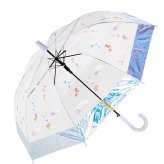 キッズ長傘女の子 通販 こども用ジャンプ傘 ビニール傘55cm ワンタッチ長傘 小学生通学雨傘 ラメ入り丸型手元 ポップグミビニール オーロラ裾デザイン ガールズ雨具 可愛い子ども傘 透明ジャンプ傘 中谷傘ナカタニ 梅雨対策 ファンシー雨傘 ジュニア長傘 ギフト