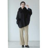 カシミヤ ブレンド ウール ケープ レディース きれいめ ファー トリミング フォックス ブランド Filomo フィローモ 大きいサイズ アウター 秋冬 コート 冬 卒業式 入学式 母 ギフト プレゼント 7F (02000094r)
