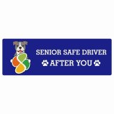 カーサイン 高齢者マーク SENIOR SAFE DRIVER アメリカンスタッフォードシャーテリア ステッカー シール 長方形 15x5cm 肉球 日本製 車