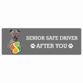 カーサイン 高齢者マーク SENIOR SAFE DRIVER ユークレニアンレフコイ ステッカー シール 長方形 15x5cm 肉球 日本製 車