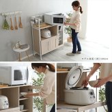 レンジ台 キッチン収納 レンジラック 93.5cm幅 さわやかなオシャレ Frais-フレ- ホワイト 収納 2口コンセント付き 可動棚 開き扉 スライド棚 炊飯器 木目 シンプル 北欧 おしゃれ 楽天 通販 引っ越し：