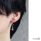 ステンレス 錨ピアス アンカー ドロップピアス フープピアス シルバー 揺れる 存在感 幾何学 模様 小さめ プチプラ 片耳1点 つけっぱなしok メンズ 男性 金属アレルギー対応 イヤリング