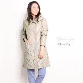 レザー コート レディース 花柄 切り替え ラム 革 フード付き ブランド 春 アウター 冬 きれいめ 大きいサイズ 比翼 本革 暖かい 防寒 女性 本革 ボタニカル フラワー ギフト (04000083r)