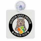 カーサイン 高齢者マーク SENIOR SAFE DRIVER マンクス 車内用 吸盤タイプ 収れん火災防止タイプ 肉球 日本製 車 ステッカー