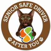 カーサイン 高齢者マーク SENIOR SAFE DRIVER ハバナブラウン マグネット 強力 直径13cm 肉球 日本製 車 ステッカー