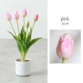 【高さ40cm】光触媒人工観葉植物 チューリップ 幅18cm×奥行18cm×高さ40cm お部屋に気軽に飾れて空間を美しく彩るフェイクグリーン 本物の生花のようなリアルな質感とインテリアに馴染む風合いが魅力です ホワイト ピンク オレンジ