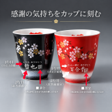 退職 異動 名入れ 有田焼 陶器 開運赤富士 縁起の良い　焼酎カップ  単品　木箱入り　還暦祝　退職祝い　