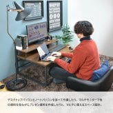 メラミン ローデスク W800×D650×H450mm ONDK0108MEBRN ONDK0108MENAT パソコンデスク パソコン台 PCデスク 座卓 省スペース ローテーブル ロータイプ 勉強机 書斎デスク 事務机 システムデスク SOHO モニターラック付き 在宅勤務 パソコン机