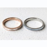 【2色からカラー選択可能！】ペアリング ステンレス ピンキーリング ローズゴールド ブルー ホワイト シェル シンプル レディース メンズ ギフト プレゼント 指輪 ファランジリング ミディリング 蝶貝 名入れ