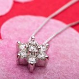 ダイヤモンド ネックレス 0.3ct K18 ホワイトゴールド フラワー ペンダント 花 モチーフ ジュエリー レディース アクセサリー 鑑別カード付き 18金