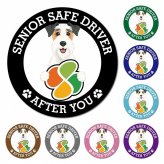 カーサイン 高齢者マーク SENIOR SAFE DRIVER ワイヤーフォックステリア マグネット 強力 直径13cm 肉球 日本製 車 ステッカー