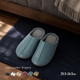 レザー調 チャールス スリッパ 25.5～26.5cm Lサイズ [スリッパ 室内 ルームシューズ おしゃれ かわいい レザー調 ルームスリッパ 室内履き メンズ インソール パイル地 来客用 会社 オフィス 上履き 可愛い 高級感 ホテルライク 暖かい]
