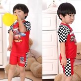 【Lサイズ 120cm】キッズ 水着 男の子 カーズ ラッシュガード 3点セット UVカット 紫外線対策 幼稚園 プール 海 レジャー 夏 ※水着の「 Sサイズ / 参考身長 95-105cm」入荷済み