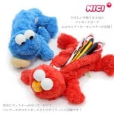  NICI フィギュア ポーチ 筆箱 ペンケース エルモ クッキーモンスター ニキ セサミストリート 3090472 3090473 ペンケース ぬいぐるみ フィギュアポーチ