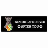 カーサイン 高齢者マーク SENIOR SAFE DRIVER ユークレニアンレフコイ ステッカー シール 長方形 20x6.7cm 肉球 日本製 車