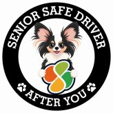 カーサイン 高齢者マーク SENIOR SAFE DRIVER パピヨン ステッカー シール 直径13cm 肉球 日本製 車