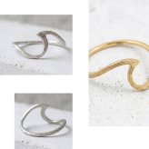 【サイズ展開5～19号】【送料無料】ハワイアンジュエリー ペアリング ステンレス ウェーブ nalu ナル 波 スクロール 海 極細 指輪 サージカルステンレス 金属アレルギー対応 イエローゴールド シルバー ハート 合わせるとハート メンズ レディース