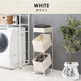 ラック ランドリー 3段 幅28cm カゴ 洗濯かご 4個つき 洗濯機 収納 おしゃれ スリム 縦型 洗濯機収納 ランドリー収納 ホワイト グレー 収納棚 洗濯物 洗面所 脱衣所 新生活