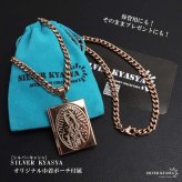 ステンレス ロケットネックレス HIPHOP 喜平チェーンネックレス ロケットペンダント マリアネックレス 写真 記念 思い出 50cm 60cm ピンク 聖母 6面カット メンズ 男性 金属アレルギー対応