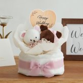 【結婚式 電報 ギフト】くまのがっこうウェディングケーキ｜結婚式 電報 祝電 ぬいぐるみ ウェディングドール ウェルカムスペース ウェルカムベア くま 受付 会場 披露宴 贈り物 結婚祝い 二次会 キャラクター ギフト プレゼント【メッセージカード無料】 